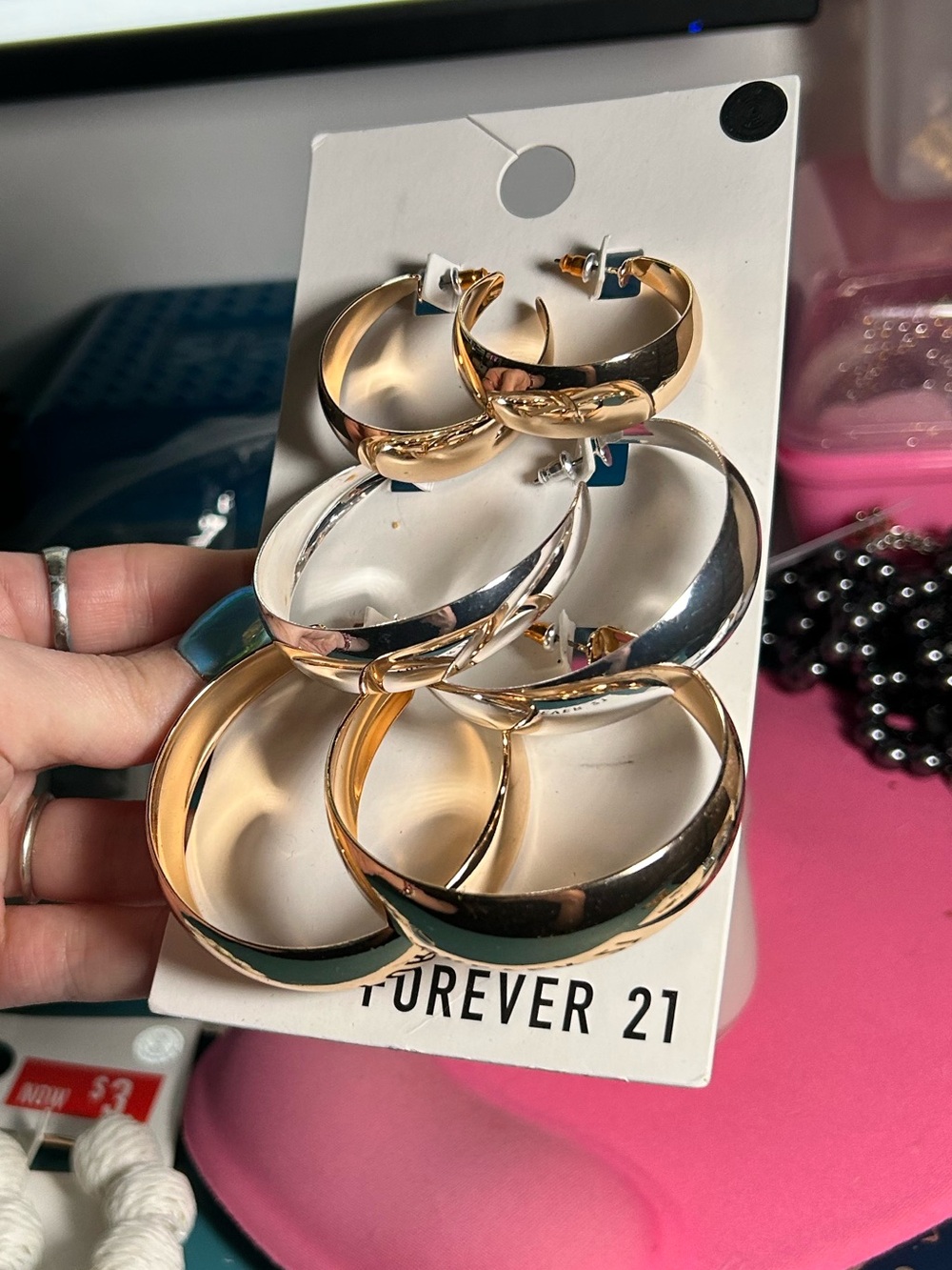 Forever 21 Gold and Silver Mixed Metal Hoop Earring Set